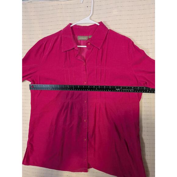 Croft & Barrow Corduroy Button Up Long Sleeve Shirt Womens Large Pink - Picture 5 of 6